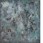 何灿波作品《对峙》Confrontation+水墨宣纸、丙烯颜料2012
