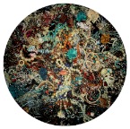 作品《石谱与花——1》  油画  直径300厘米  时间2013 